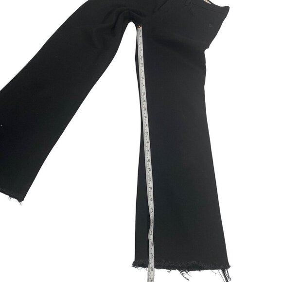 Nili Lotan High Rise Vianca flare Jeans Jet Black raw hem Size 26 - Picture 12 of 12